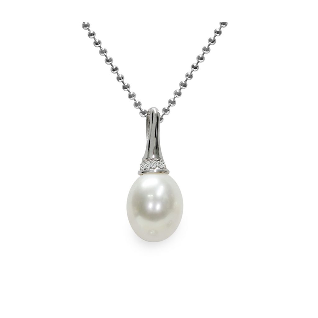 Collana di Perle Piena Perlagione grigie 6½x7mm e Argento 925‰ lunghezza cm  42~ – Mayumi